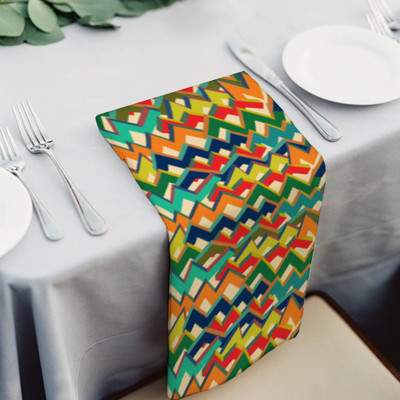 Artzfolio Zigzag Table Napkin 16 x 16 inch (41 x 41 cms); SET OF 6 PCS Multicolor Cloth Napkins(6 Sheets)