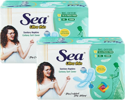 Sea sanitary pad 24ps Blue Cloth Napkins(2 Sheets)