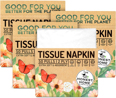 The Honest Home Company NT-2P-50-4 White Paper Napkins(4 Sheets)