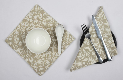 AIRWILL Cotton Napkin Beige Cloth Napkins(2 Sheets)