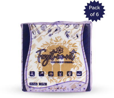 YASHIKA ENTERPRISES Forget Me Not 4-Ply Dinner Plate Tissue Napkins (Large, 25 Pulls Each) White Paper Napkins(6 Sheets)