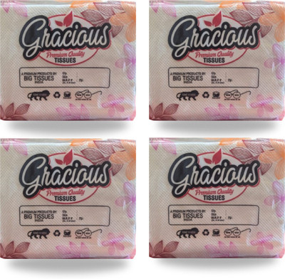 Ecolife Products Pack Of 4 Gracious Semi-Soft Light Pink Paper Napkins(4 Sheets)