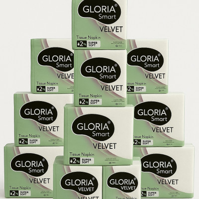 GLORIA Velvette 10 pack Green Paper Napkins(450 Sheets)