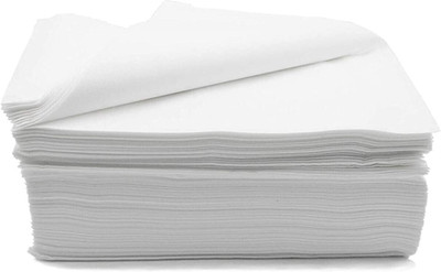 rollinhub multipurpose tissue paper reusable/washable ( Pack of 2 )(50 tissue each pack ) White Cloth Napkins(100 Sheets)