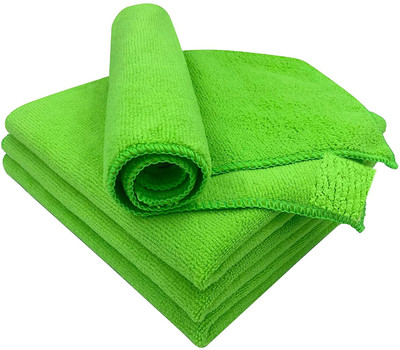 Kapmore Microfiber Car Cleaning Cloth-Water Magnet Drying Towel-Set[40*40CM] Green Cloth Napkins(4 Sheets)