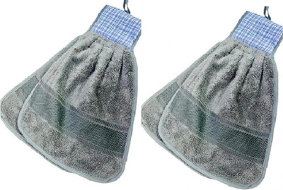 Sapna FX SMD Hanging Cotton Washbasin Napkin/Hand Towel for Kitchen and Bathroom Grey Cloth Napkins(2 Sheets)