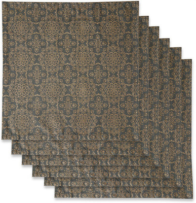 RATAN CART Napkin Dark Grey Cloth Napkins(6 Sheets)