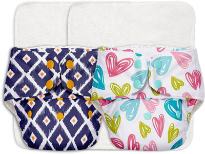Superbottoms Pack of 2 BASIC Reusable Cloth Diapers for Babies | Adjustable & Washable |3M-3Y