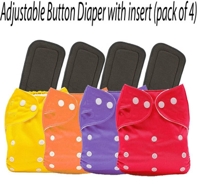 Smoky Reusable, Washable Cotton Cloth Diaper for Kids (0-2 Years) With Insert Pads