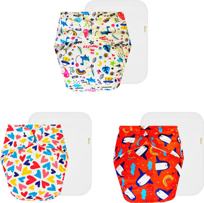 Dumbledo Reusable Eco-Friendly Dry Feel 3 Cloth Diaper With White Pad