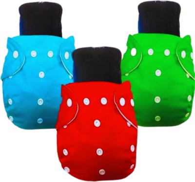 smilykid Baby Reusable,Washable Adjustable Diaper,(Pack of 3 Cloth Diapers+3 Insert pads)