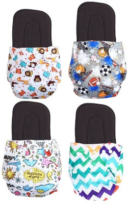 texla Print Reusable Cloth Button Diaper Reuse Nappy With Insert/Soaker Pad (0-3Y)T1Te