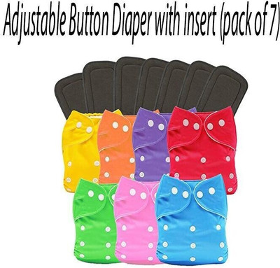 CARECHIMP Wetfree Reusable Washable Cotton Diaper For Baby Cloth Diapers, 5 Layer Bamboo Charcoal Inserts Liners Natures Cloth Diaper Liner Insert Combo(3-16 KGS, 0-24 Months)