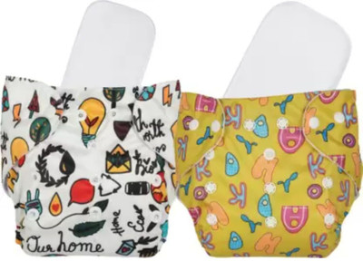 texla New Print Cloth Button Diaper Reuse Nappy Baby Pants With Insert For (0 -3Y)H1Te