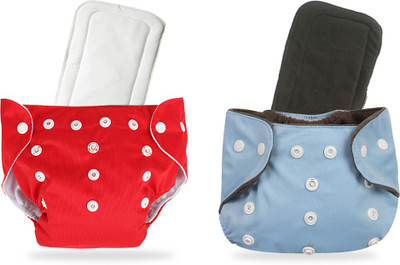 InEffable Baby Reusable Cloth Diaper Nappy With 5 Layered Microfiber Insert (Pack of 2)
