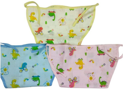 Mommiz & Kiddiz Cotton Baby Nappy for Newborns | Reusable Adjustable Tie Diaper | Pack of 3