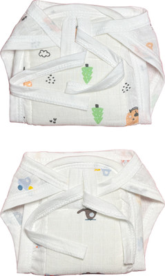 Dikary New Born Muslin Cloth Washable Reusable Double Layer Padded Diapers/Nappy