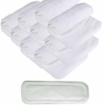 vsol Dry Feel absorber Insert diaper liner for Adjustable, washable and reusable Cloth Diapers (Compatible with pocket diapers/cover diapers) Free size. Microfiber absorber - 5 layers (Pack of 9)