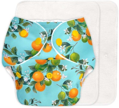 Superbottoms BASIC Reusable Cloth Diaper for babies 0-3Y with 2 Dry Feel Pad Peaches Print