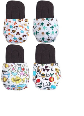 kogar Print Reusable Cloth Button Diaper Reuse Nappy With Insert/Soaker Pad (0-3Y)T1