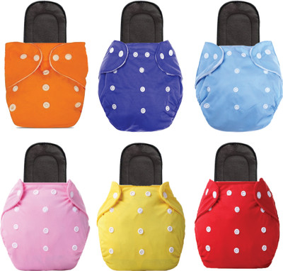 smilykid Baby Reusable Cloth Diapers Adjustable Bamboo Microfiber Inserts Pads Set of 6