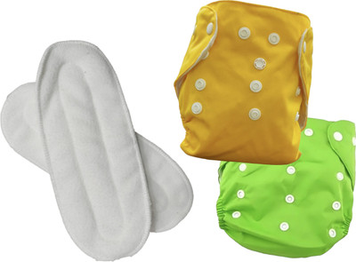 BKS ENTERPRISES COMFORT FIT BABY DIAPER WITH INSERTS FOR 0-3 YEARS BABY ( 2 DIAPER + 2 INSERT)