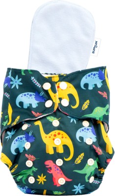 BUMTUM Ultrahygiene Dinosaur Extra Soft Reusable Cloth Diaper for Babies 0 to 3 Yrs