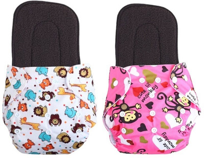 Jaydison Free Size Reusable Cloth Diaper With 2 Dry Feel Absorbent Soaker Pad (3M-3Y)tb25