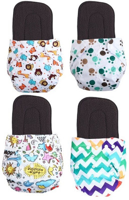 kogar Print Reusable Cloth Button Diaper Reuse Nappy With Insert/Soaker Pad (0-3Y)T1