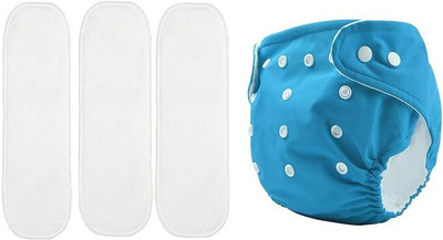 BADAL KIDZ Baby Reusable 1 Cloth Diaper With 3 Insert Pad| Adjustable Pocket Diaper