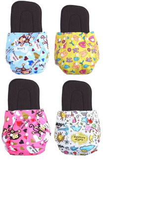kogar Print Reusable Cloth Button Diaper Reuse Nappy With Insert/Soaker Pad (0-3Y)T8