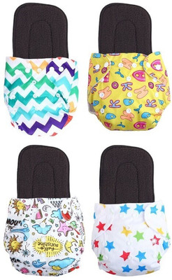 texla Print Resuable Cloth Button Diaper Reuse Nappy With Insert\Soaker Pad (0-3Y)T21T