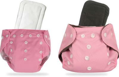 InEffable Baby Reusable Cloth Diaper Nappy With 5 Layered Microfiber Insert (Pack of 2)