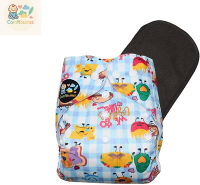 Comfibumss Reusable Cloth Diaper with 4-Layer Charcoal Absorbent Insert