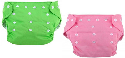 Jingle Kids Premium Quality Winter Autumn Special Fashionable Baby Adjustable All-In ---One Washable Reusable Cloth Diapers Nappies Pocket Button Style(Without Inserts) For Toddlers/Infants/New Borns(Pack of 2,BP)