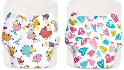 Superbottoms Pack of 2 BASIC Reusable Cloth Diapers for Babies | Adjustable & Washable |3M-3Y