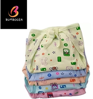 BUMBOOZA Pack of 5 Cotton Hosiery Diapers/Nappy/Langot for New Born Babies
