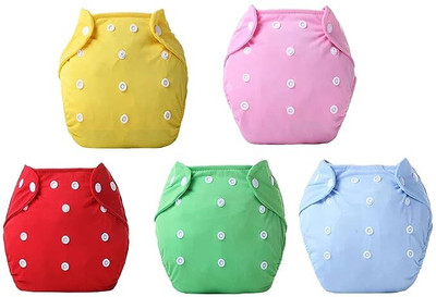 A K Traders Waterproof Reusable Washable Cloth Diaper Nappies Without Inserts Pack of 5
