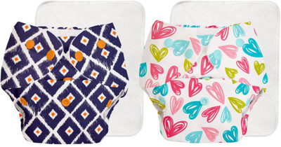 Superbottoms Pack of 2 BASIC Reusable Cloth Diapers | Adjustable, Washable |3M-3Y