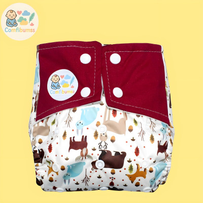 Comfibumss Reusable Cloth Diaper with 5-Layer Absorbent Insert