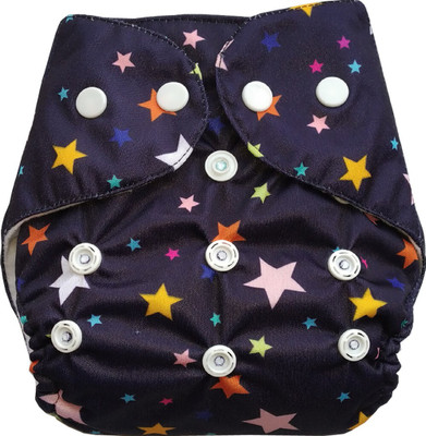 Swito Mart Baby Reusable Cotton Cloth Reusable Button Diaper COMBO SET OF 1 - S - M