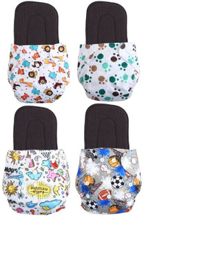 kogar Print Reusable Cloth Button Diaper Reuse Nappy With Insert/Soaker Pad (0-3Y)T1