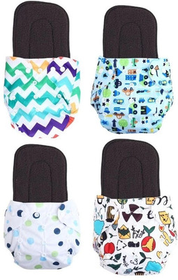 texla Print Resuable Cloth Button Diaper Reuse Nappy With Insert\Soaker Pad (0-3Y)T16T