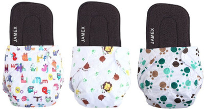 jamex Reusable Cloth Diaper for Babies 0-3Y with Dry Feel Pad/Insert