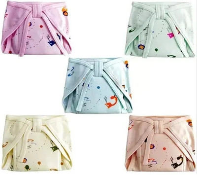 NANHI KILKARI New Born Baby Cotton Cloth Diapers washable/Reusable Nappy Multicolour Pack of 5
