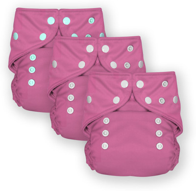 BUMTUM Cloth Diaper for Babies 0 to 3Year 3Washable & Reusable and Cotton Pink Soaker