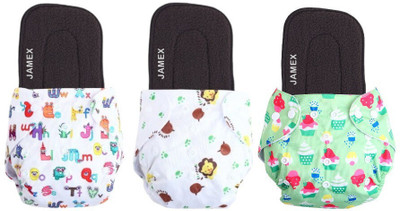 jamex Reusable Cloth Diaper for Babies 0-3Y with Dry Feel Pad/Insert