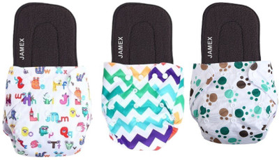 jamex Reusable Cloth Diaper for Babies 0-3Y with Dry Feel Pad/Insert