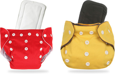 InEffable Baby Reusable Cloth Diaper Nappy With 5 Layered Microfiber Insert (Pack of 2)