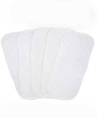shoplance High Quality 5 Layers Bamboo Charcoal White Inserts Cloth Diaper (Pack of 5)